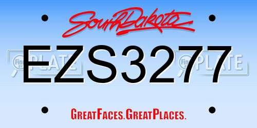 EZS3277 South Dakota License Plate
