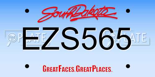 EZS565 South Dakota License Plate