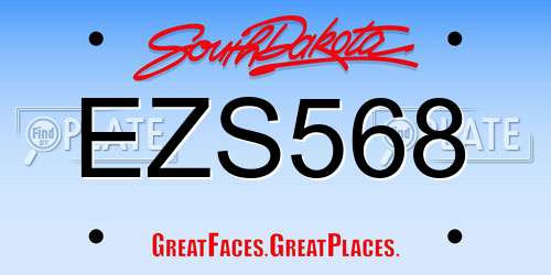 EZS568 South Dakota License Plate