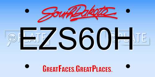 EZS60H South Dakota License Plate