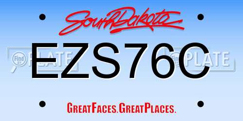 EZS76C South Dakota License Plate