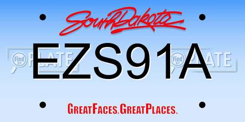 EZS91A South Dakota License Plate