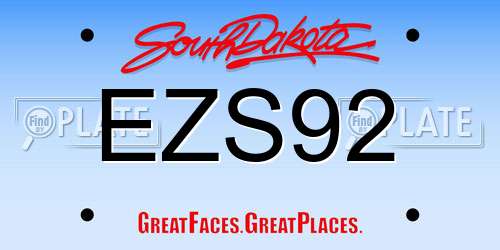 EZS92 South Dakota License Plate