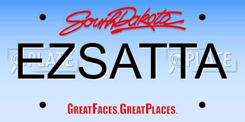 EZSATTA South Dakota License Plate