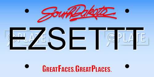 EZSETTT South Dakota License Plate