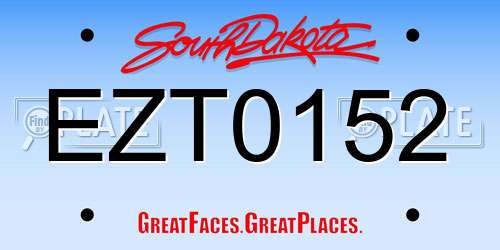 EZT0152 South Dakota License Plate