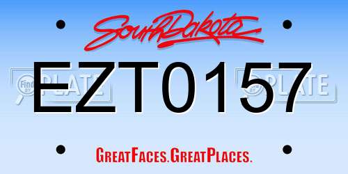 EZT0157 South Dakota License Plate