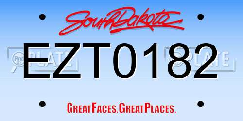 EZT0182 South Dakota License Plate