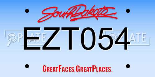 EZT054 South Dakota License Plate