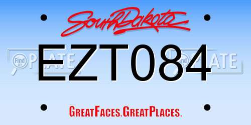EZT084 South Dakota License Plate