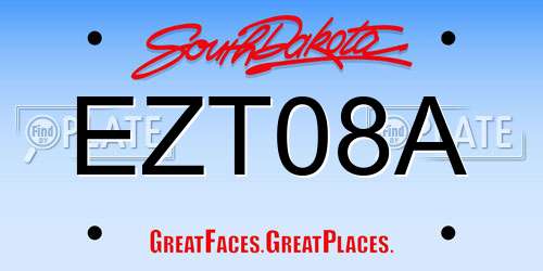 EZT08A South Dakota License Plate