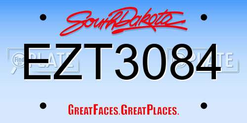 EZT3084 South Dakota License Plate
