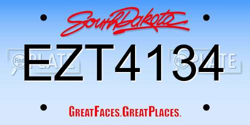 EZT4134 South Dakota License Plate