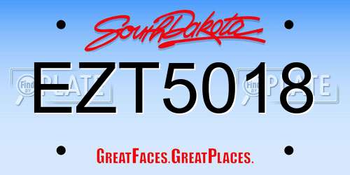 EZT5018 South Dakota License Plate
