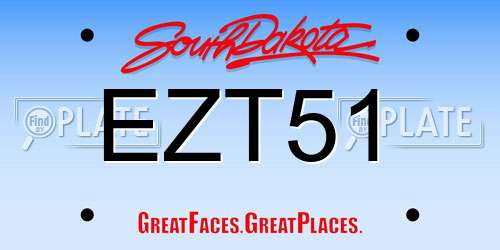 EZT51 South Dakota License Plate