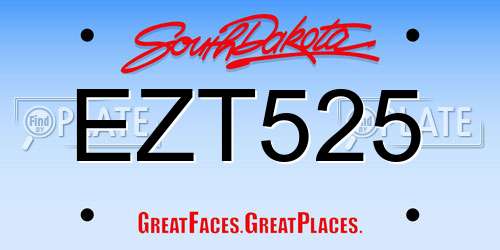 EZT525 South Dakota License Plate