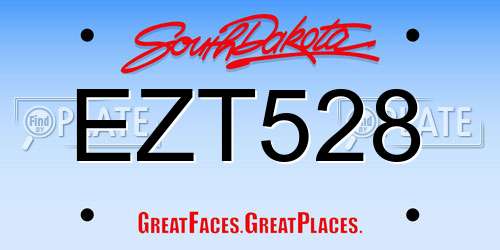 EZT528 South Dakota License Plate