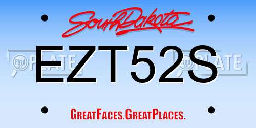 EZT52S South Dakota License Plate