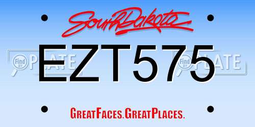 EZT575 South Dakota License Plate