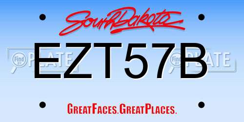 EZT57B South Dakota License Plate