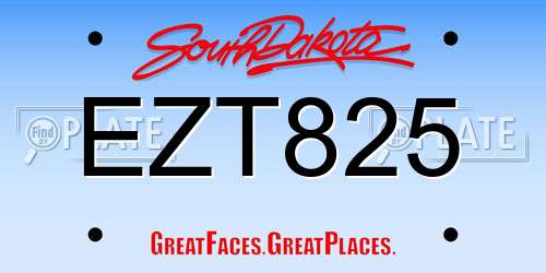 EZT825 South Dakota License Plate