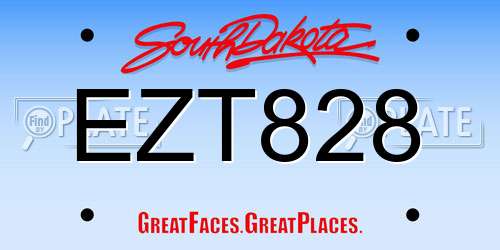 EZT828 South Dakota License Plate