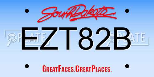 EZT82B South Dakota License Plate