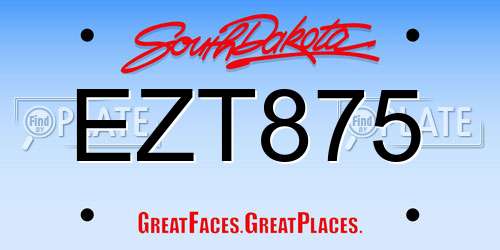 EZT875 South Dakota License Plate