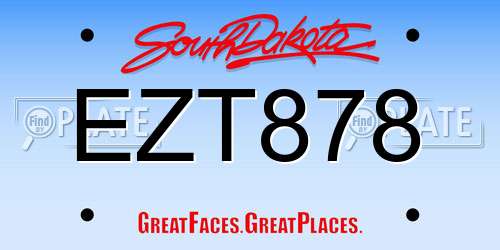 EZT878 South Dakota License Plate