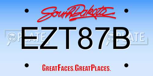 EZT87B South Dakota License Plate