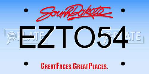 EZTO54 South Dakota License Plate