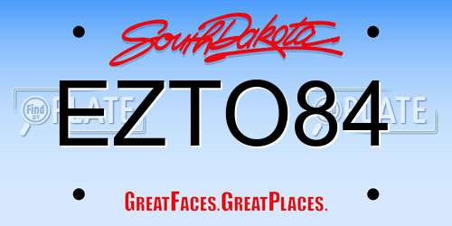 EZTO84 South Dakota License Plate