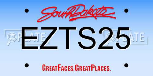EZTS25 South Dakota License Plate