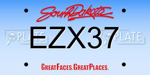 EZX37 South Dakota License Plate