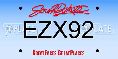 EZX92 South Dakota License Plate