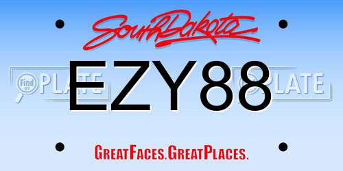 EZY88 South Dakota License Plate