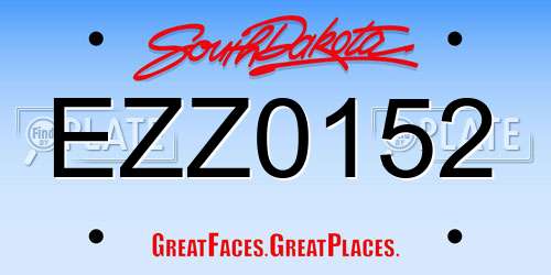EZZ0152 South Dakota License Plate