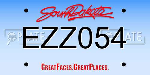 EZZ054 South Dakota License Plate