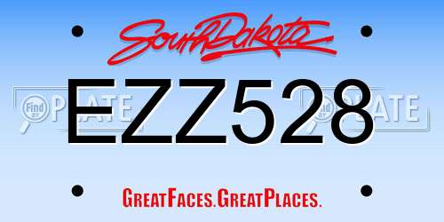 EZZ528 South Dakota License Plate