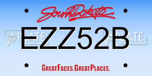 EZZ52B South Dakota License Plate