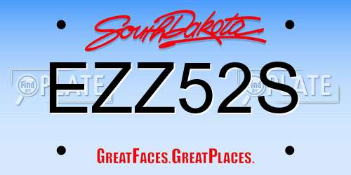 EZZ52S South Dakota License Plate