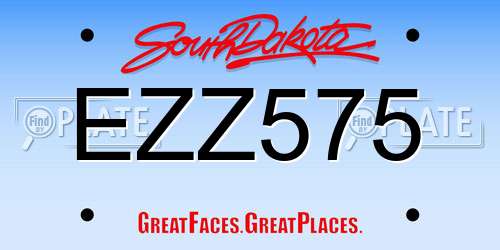 EZZ575 South Dakota License Plate