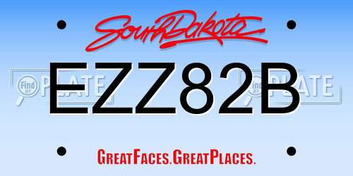 EZZ82B South Dakota License Plate