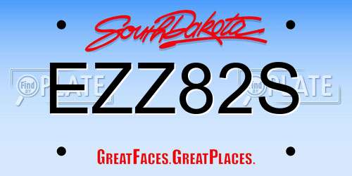 EZZ82S South Dakota License Plate