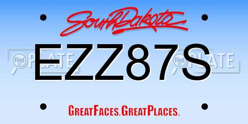EZZ87S South Dakota License Plate