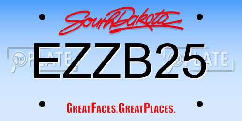 EZZB25 South Dakota License Plate
