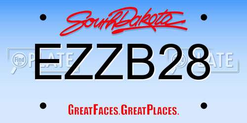 EZZB28 South Dakota License Plate