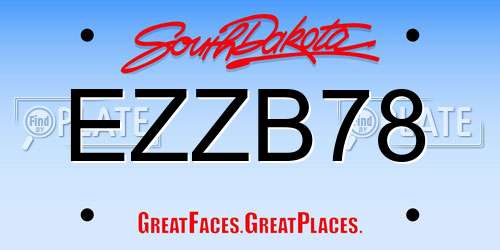 EZZB78 South Dakota License Plate