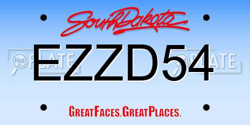 EZZD54 South Dakota License Plate