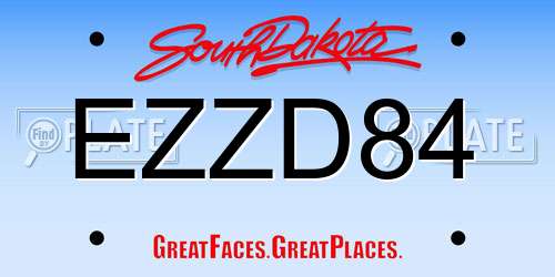 EZZD84 South Dakota License Plate
